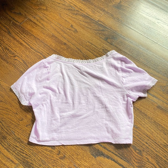 pacsun lavender lace scoop neck tee - Picture 2 of 2